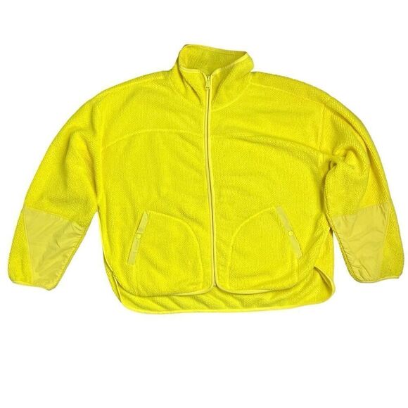 Free People Jacket WMNS S Yellow‎ Movement Ziggy Zip up Fleece in Sundance - Picture 2 of 12